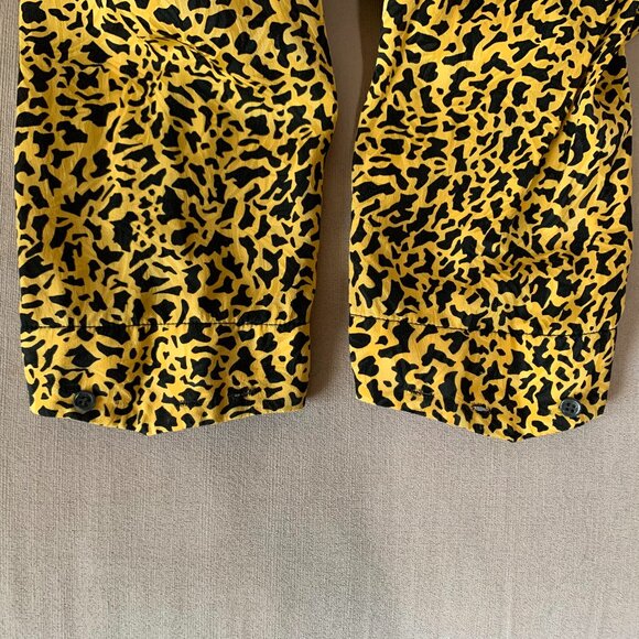 Vintage Silk Animal Cheetah Leopard Print Silk Blouse Long Sleeve Witchy Fairy - Picture 14 of 17